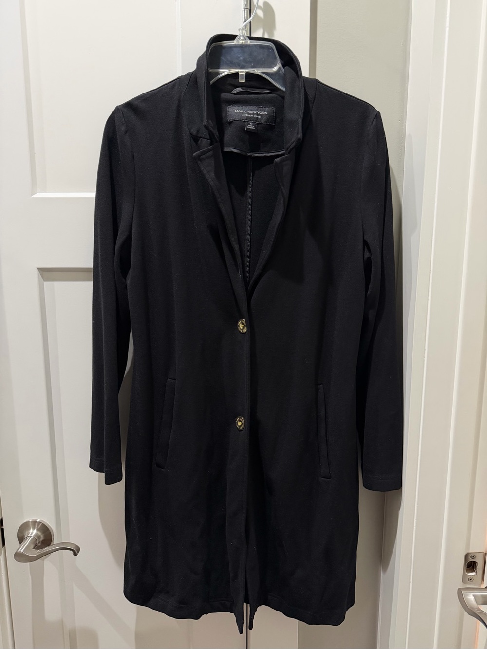 Marc New York Black Longline Single-Breasted Coat
